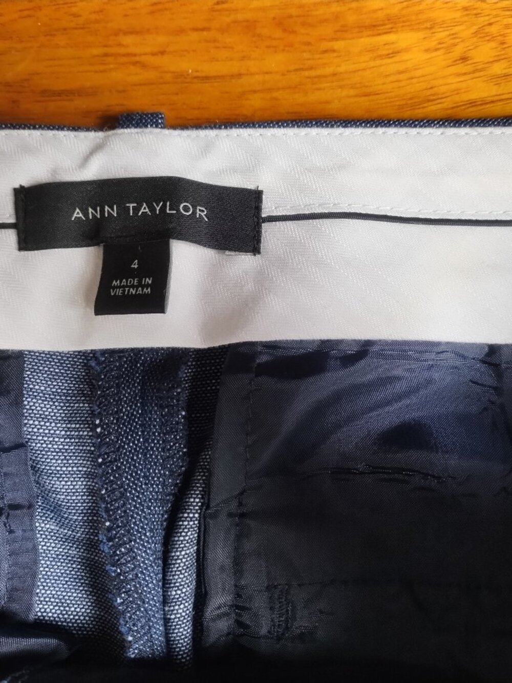 Ann Taylor navy straight-leg pants